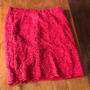 Red lace skirt